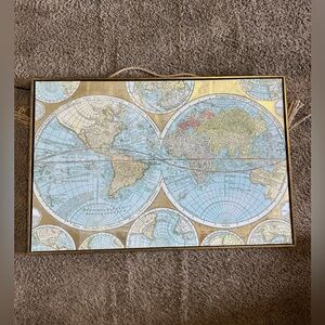 Vintage Ancient World Map w/ gold frame